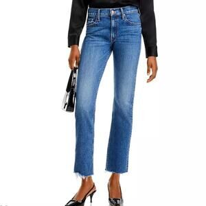 NWT Mother The Mid Rise Rider Ankle Fray Denim in Local Charm 25